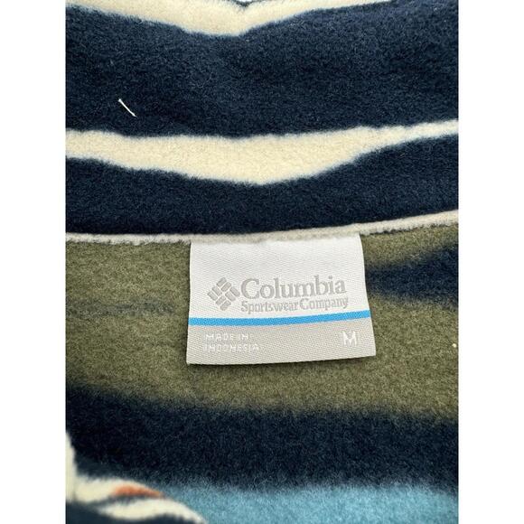 Columbia Fast Trek Printed Half ZIp Fleece Sweatshirt Blue Size M - Picture 3 of 4